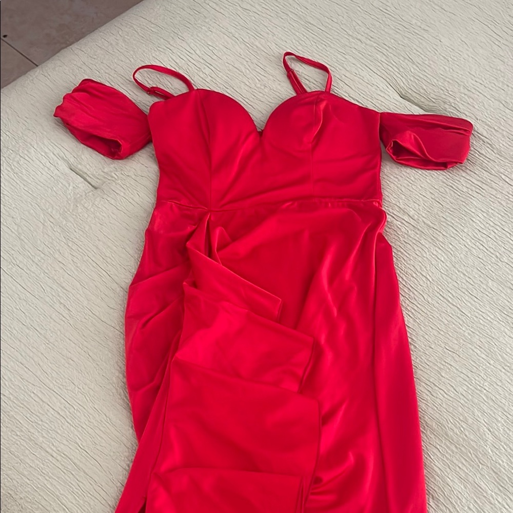Elegant Red Off-Shoulder Dress